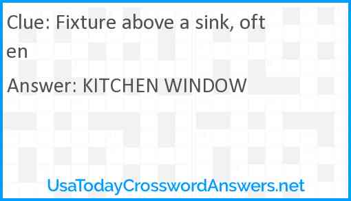 Fixture above a sink, often Answer