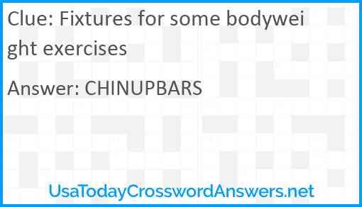 Fixtures for some bodyweight exercises Answer