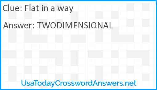 Flat in a way Answer