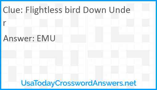 Flightless bird Down Under Answer