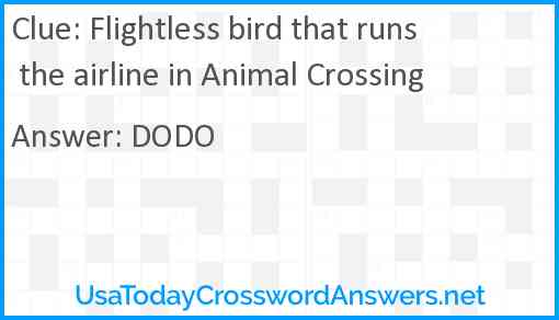 Flightless bird that runs the airline in Animal Crossing Answer