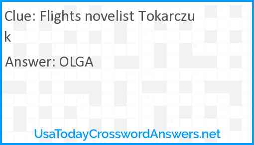Flights novelist Tokarczuk Answer