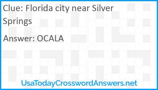 Florida city near Silver Springs Answer