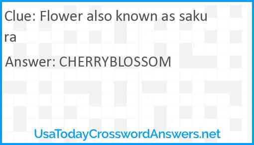 Flower also known as sakura Answer