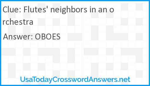 Flutes' neighbors in an orchestra Answer