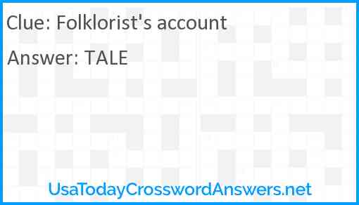 Folklorist's account Answer