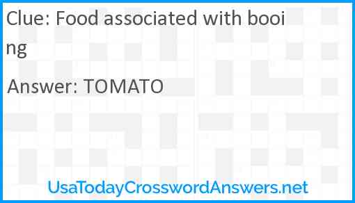 Food associated with booing Answer