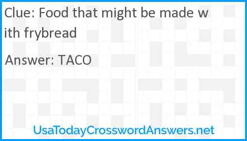 Food that might be made with frybread Answer