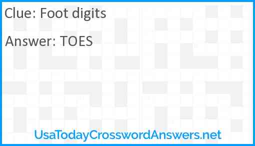 Foot digits Answer