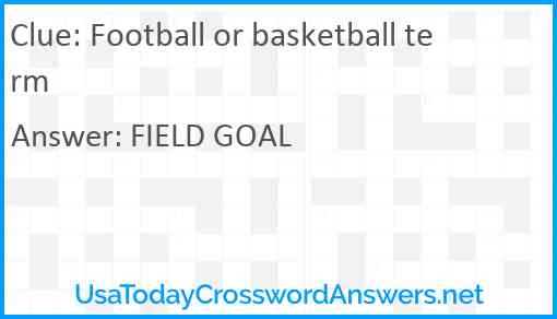 Football or basketball term Answer