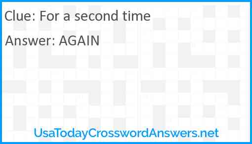 For a second time Answer