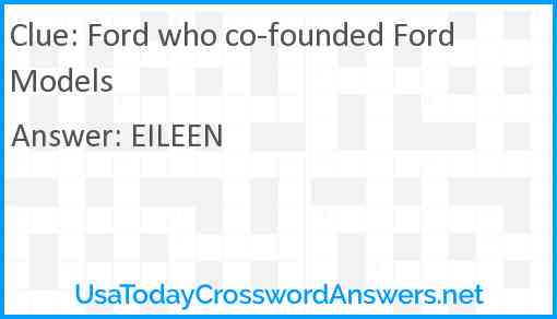 Ford who co-founded Ford Models Answer