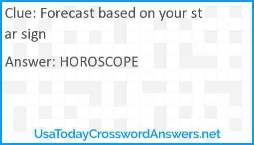 Forecast based on your star sign Answer