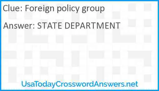 Foreign policy group Answer