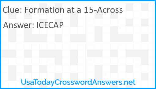 Formation at a 15-Across Answer