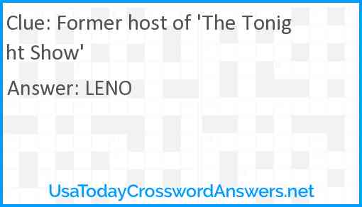 Former host of 'The Tonight Show' Answer