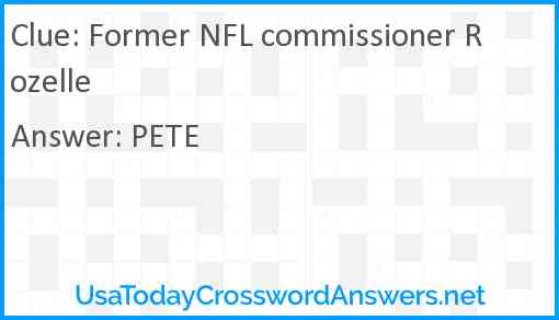 Former NFL commissioner Rozelle Answer