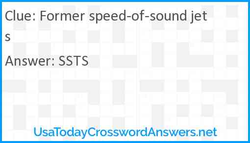 Former speed-of-sound jets Answer