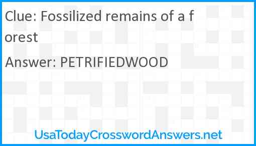 Fossilized remains of a forest Answer