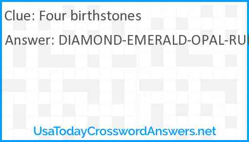 Four birthstones Answer