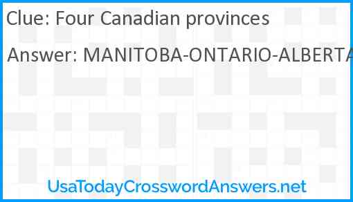 Four Canadian provinces Answer