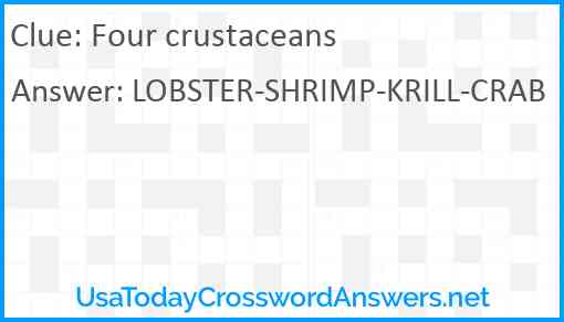 Four crustaceans Answer