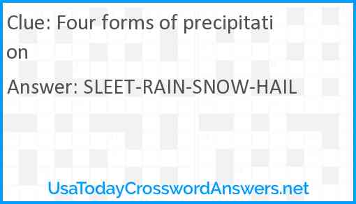 Four forms of precipitation Answer