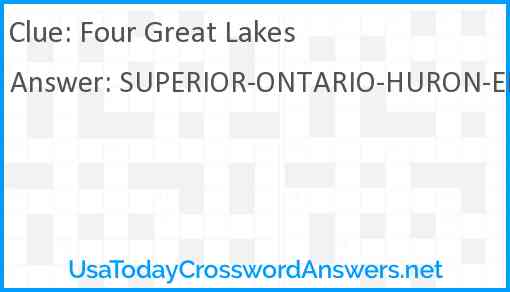 Four Great Lakes Answer