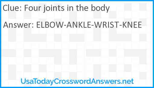 Four joints in the body Answer