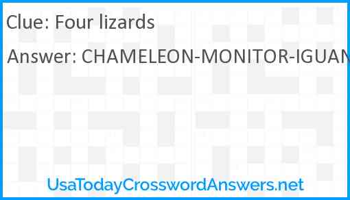 Four lizards Answer