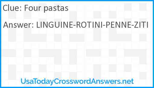 Four pastas Answer