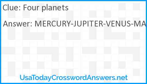 Four planets Answer