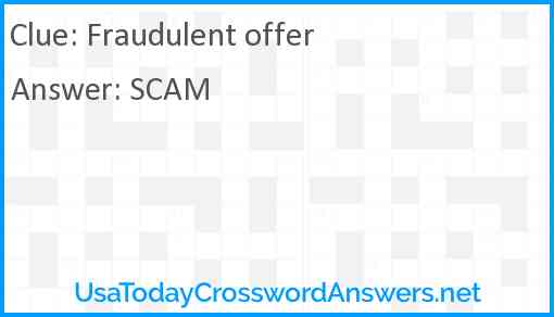 Fraudulent offer Answer