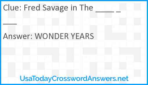 Fred Savage in The ____ ____ Answer