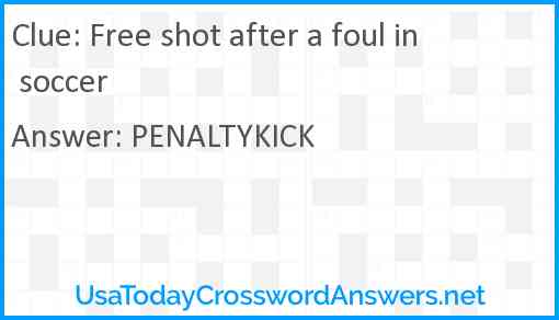 Free shot after a foul in soccer Answer
