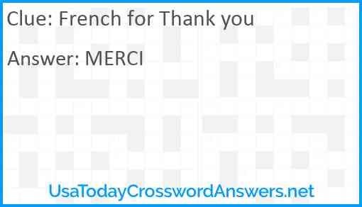 French for Thank you Answer