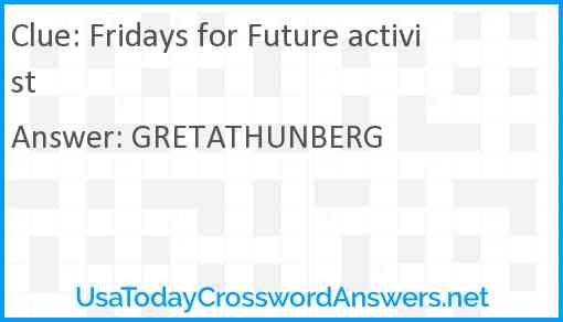 Fridays for Future activist Answer