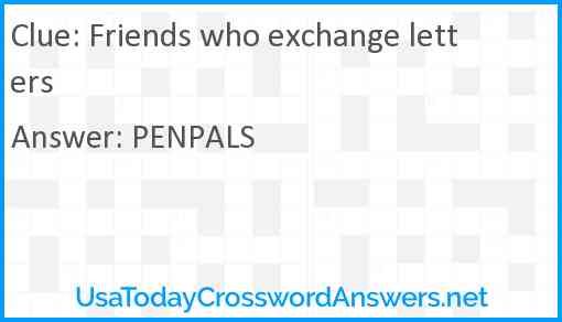 Friends who exchange letters Answer