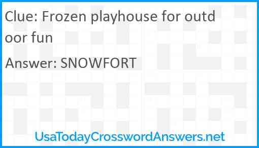Frozen playhouse for outdoor fun Answer