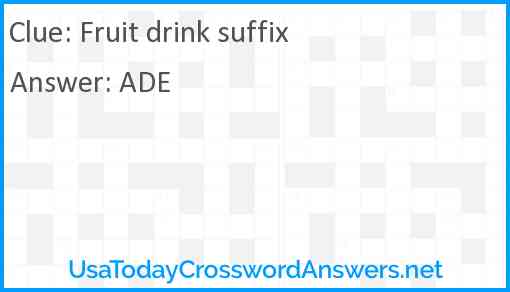 Fruit drink suffix Answer