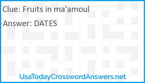 Fruits in ma'amoul Answer