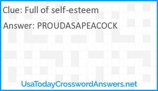 Full of self-esteem Answer