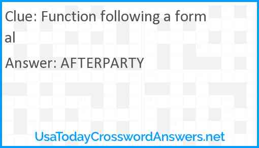Function following a formal Answer