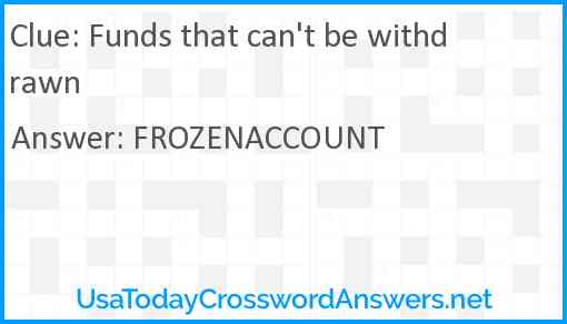 Funds that can't be withdrawn Answer