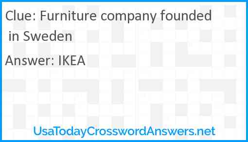 Furniture company founded in Sweden Answer