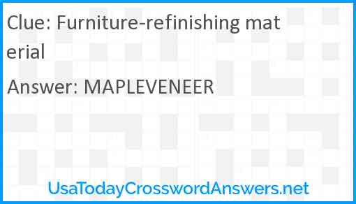 Furniture-refinishing material Answer
