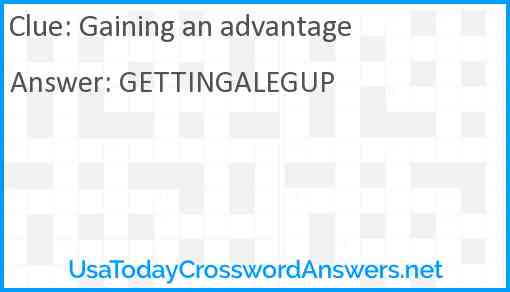 Gaining an advantage Answer
