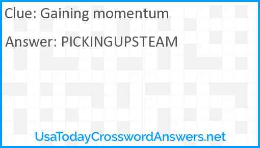 Gaining momentum Answer