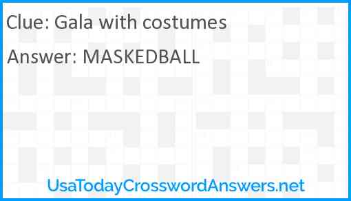 Gala with costumes Answer