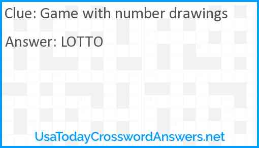 Game with number drawings Answer